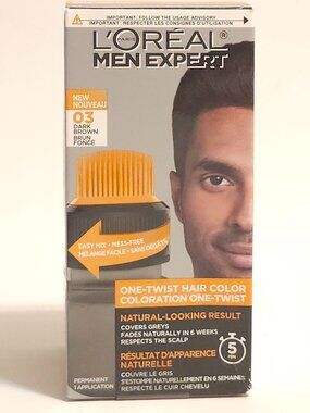 L'OREAL MEN EXPERT One Twist Hair Colour Shade 03 Dark Brown BNIP